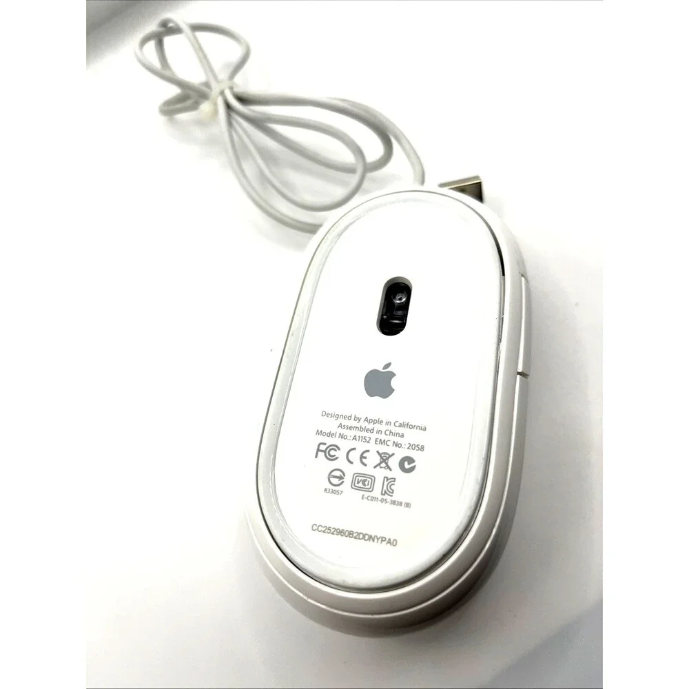 Apple Mighty Mouse Wired USB White Model A1152 MA086LL/A OEM Mac PC